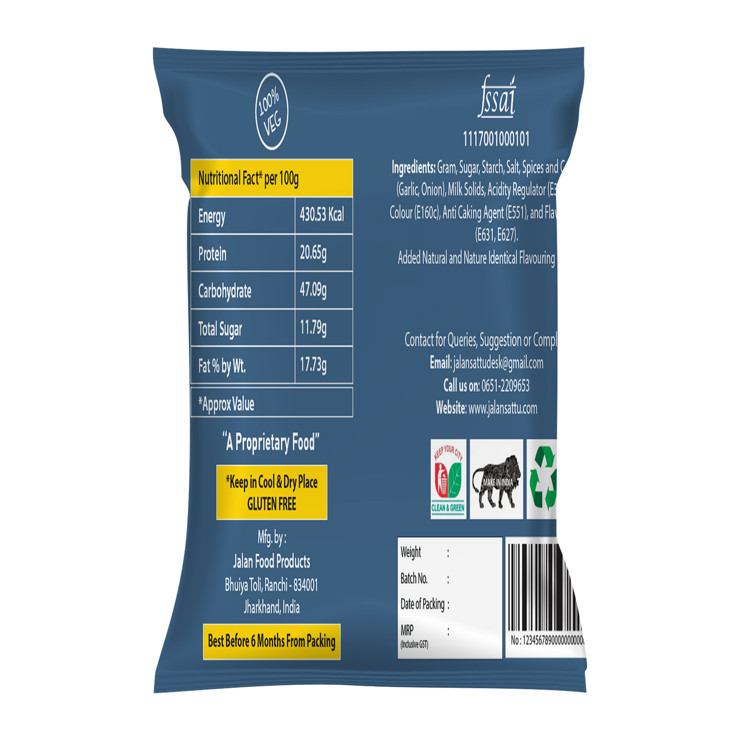 Cheese Masala Flavoured Roasted Chana Pouch