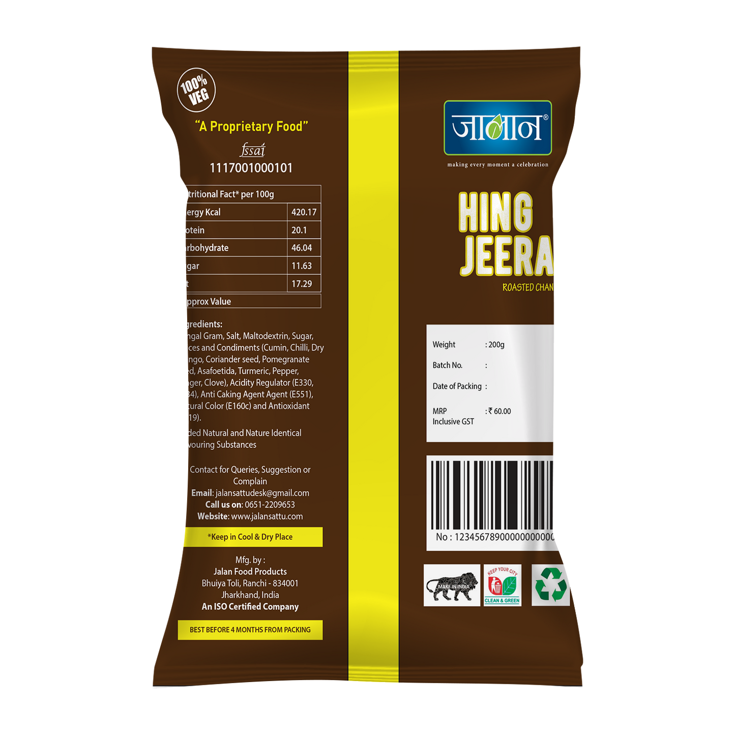 Hing Jeera Flavoured Roasted Chana Pouch