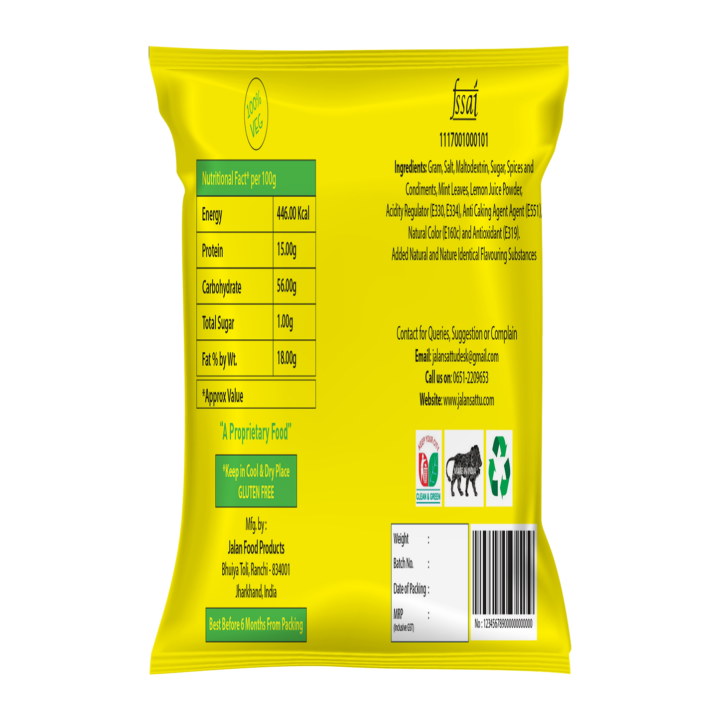 Nimbu Pudina Flavoured Roasted Chana Pouch