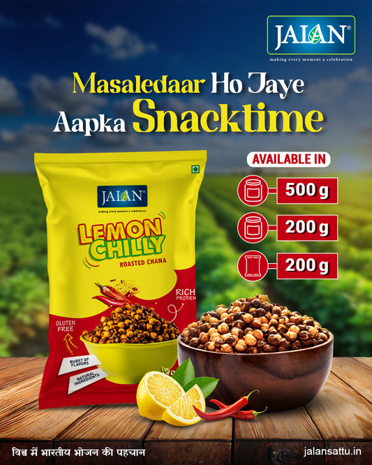 Lemon Chilli Flavoured Roasted Chana Pouch